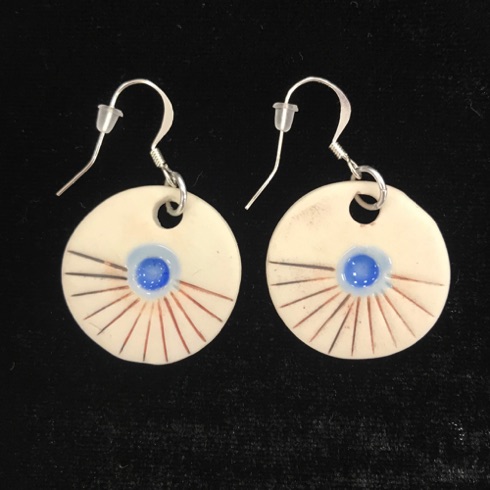 Porcelain earrings, also other designs, £13