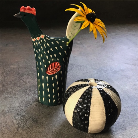 Single stem flower bird vases £29
Small sea urchin vase £25